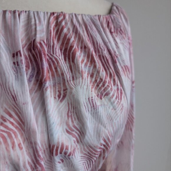 NWT Dynamite satin long sleeve off the shoulder  crop top blouse - Picture 3 of 5